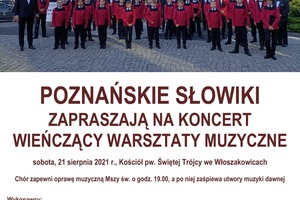 Plakat zapraszający na koncert Poznańskich Słowików 