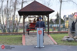 Komendant Miejski PSP w Lesznie mł. bryg. mgr inż. Sebastian Kozłowski