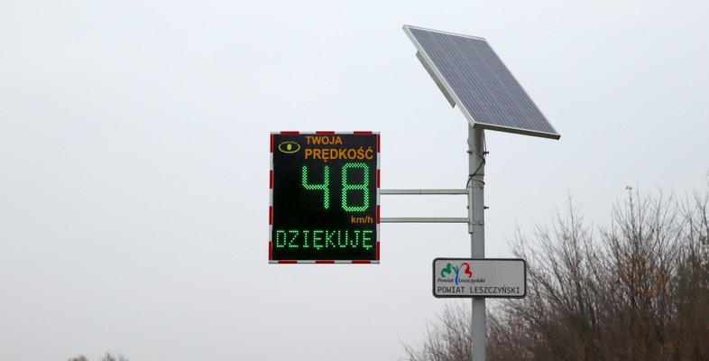 Radarowe wyświetlacze prędkości na terenie gminy Włoszakowice
